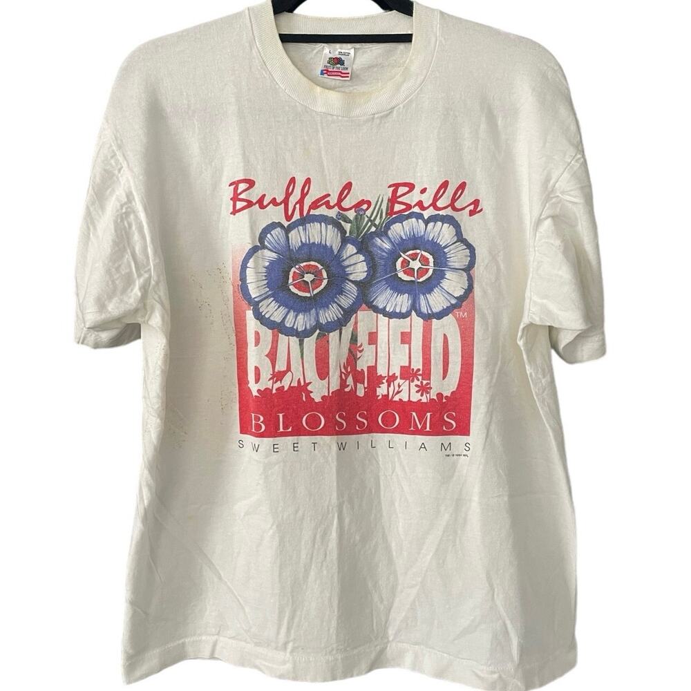 Vintage 90s Buffalo Bills Backfield Blossoms 1991 Single Stitch Shirt Adult L